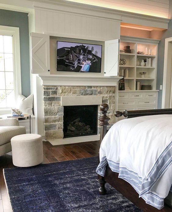 Electric Fireplace Ideas With Tv Above In Bedroom