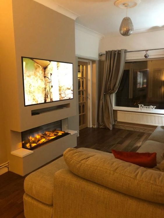 Electric Fireplace With Tv Above