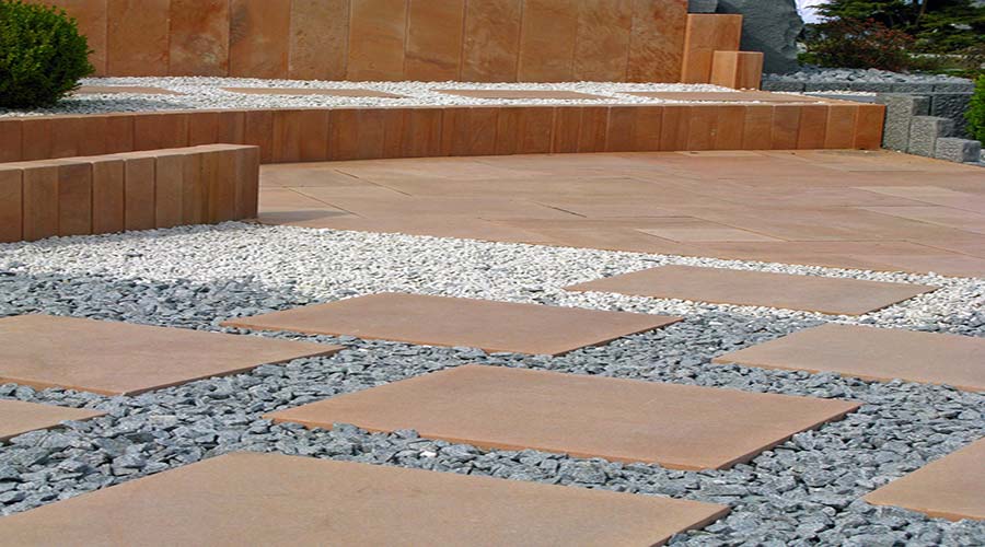 Concrete Tile Gravel Patio Lg