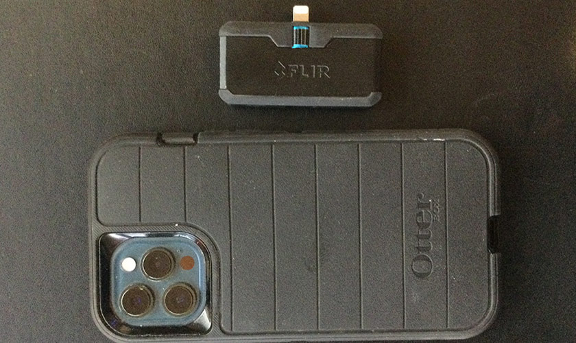 Flir One Pro Beside Iphone