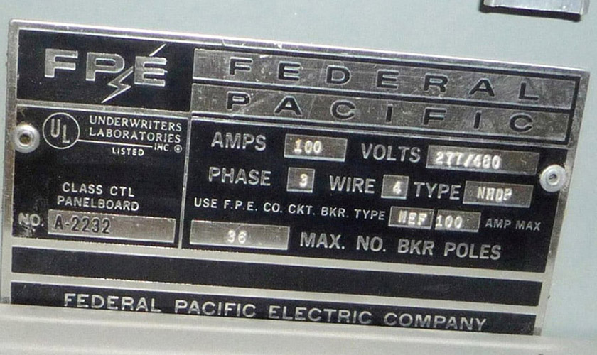 Cost To Replace Federal Pacific Panel