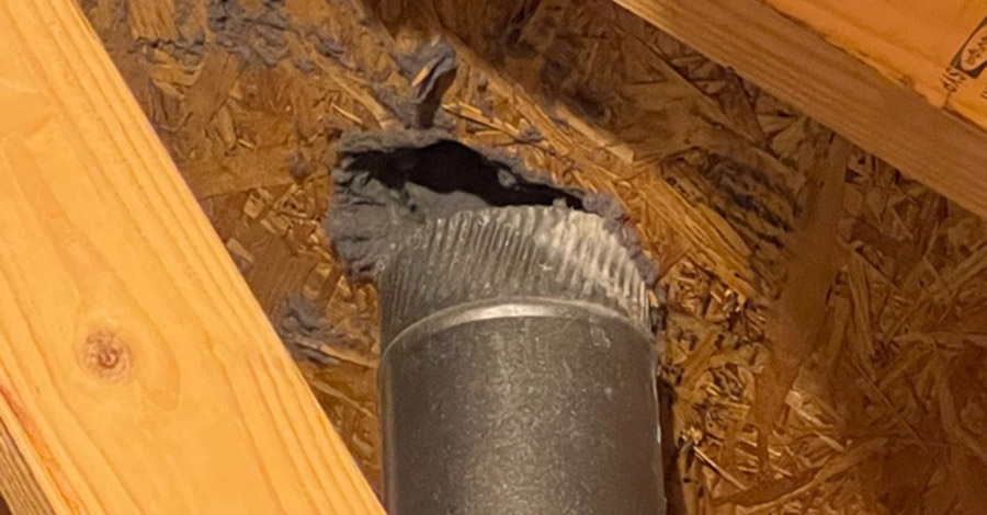 Roof Dryer Vent Pipe Not Connected