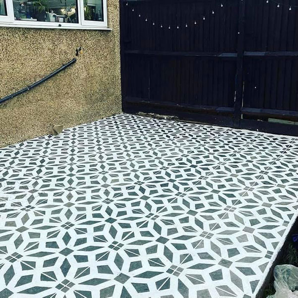 Painted Patio Black Privacy Wall