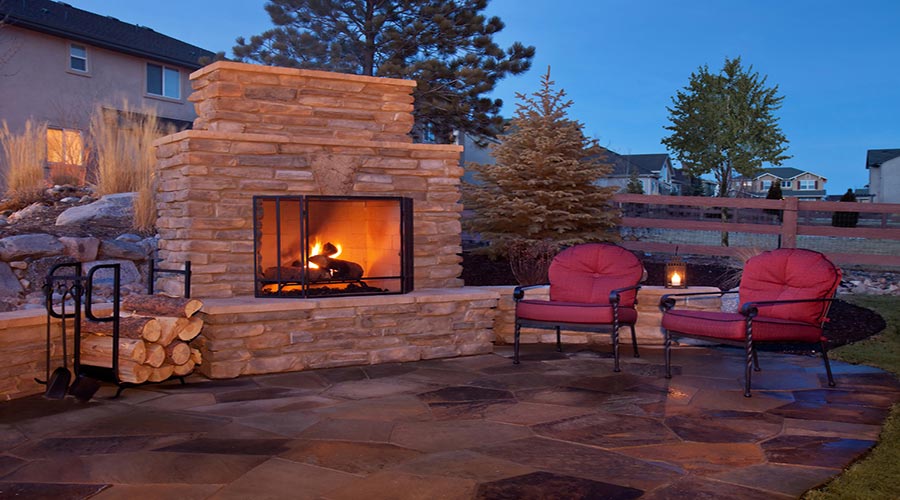 Patio Night Fireplace Lg