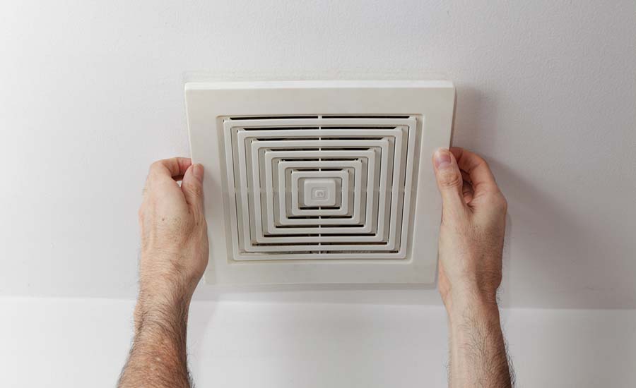 Person Removing Bathroom Vent Lg