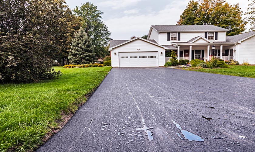 Rain Asphalt Driveway