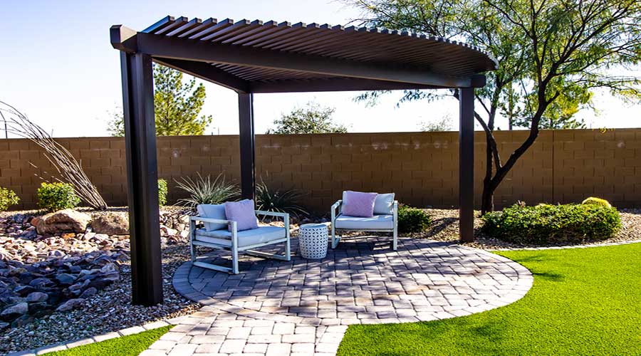 Round Paver Patio Pergola Lg