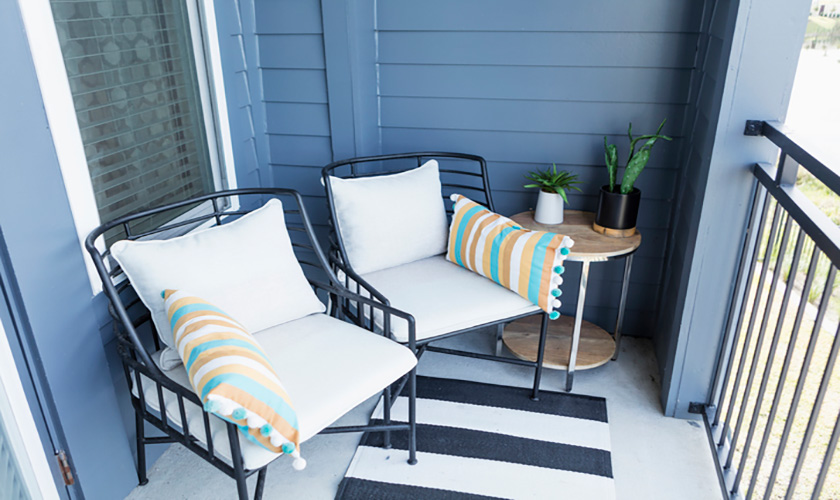 Small Terrace Patio Black Railing