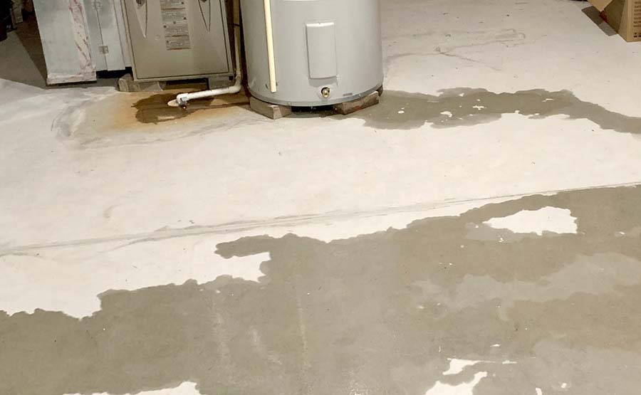 Water Heater Leak On Concrete Lg