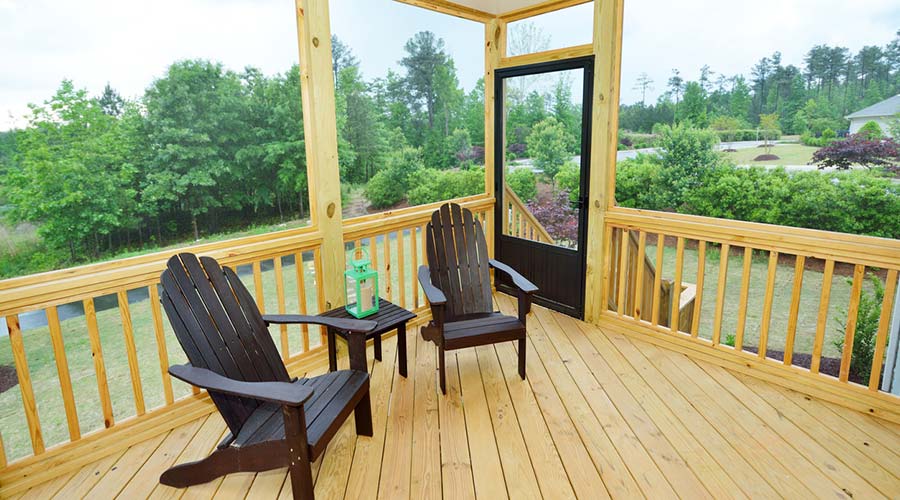 Wood Deck Railing 4 Lg