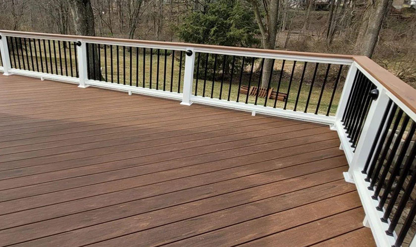 Wood White Black Railing