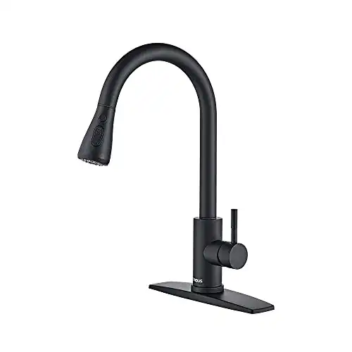 Forious Matte Black Kitchen Faucets With Pull Down Sprayer