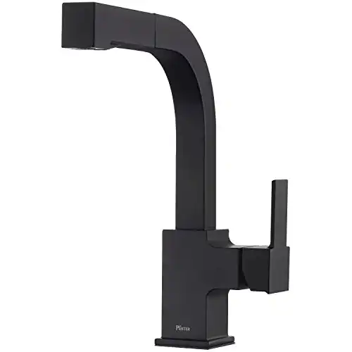 Pfister Lg534-Lpmb Arkitek Kitchen Faucet With Pull-Out Sprayhead, 1/2 Inches, Matte Black