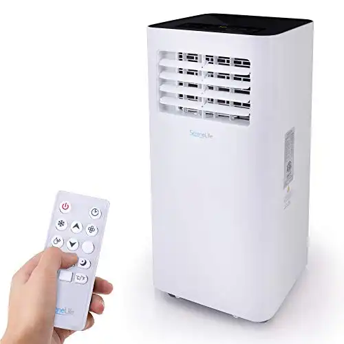 Compact Freestanding Portable Air Conditioner - 10,000 Btu Indoor Free Standing Ac Unit W/ Dehumidifier &Amp; Fan Modes For Home, Office, School &Amp; Business Rooms Up To 300 Sq. Ft - Serenelife Slpa...