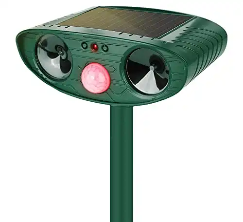 2022 Solar Animal Repeller, Ultrasonic Repellent, Motion Detection, Dog, Cat Repellent, Squirrel, Raccoon, Skunk, Rabbit, Rodent, Fox, Deer, Waterproof With Motion Detector Green