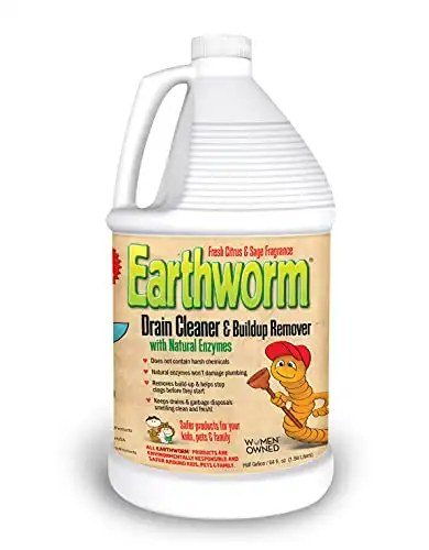 Earthworm Drain Cleaner - Drain Deodorizer - Natural And Family-Safe - 64 Fl Oz