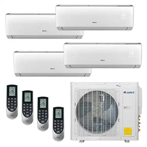 Gree Multi30Cvir400-30,000 Btu Multi21+ Quad-Zone Wall Mount Mini Split Air Conditioner Heat Pump 208-230V (9-9-9-9)