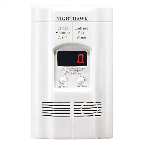 Kidde Nighthawk Carbon Monoxide Detector &Amp; Propane, Natural, &Amp; Explosive Gas Detector, Ac-Plug-In With Battery Backup, Digital Display , White