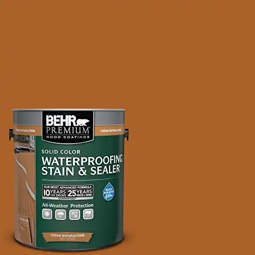 Behr Premium 1-Gal. Cedar Naturaltone Weatherproofing Solid Color Wood Stain