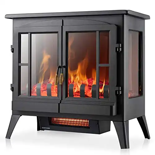 Xbeauty Electric Fireplace Stove Heater With Realistic Flame