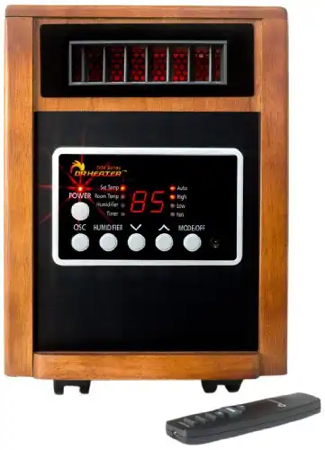 Dr Infrared Heater Dr998, 1500W, Advanced Dual Heating System With Humidifier And Oscillation Fan And Remote Control