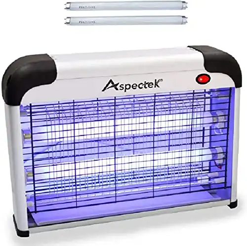 Aspectek Powerful 20W Electronic Indoor Insect Killer, Bug Zapper, Fly Zapper, Mosquito Killer-Indoor Use Including Free 2 Pack Replacement Bulbs