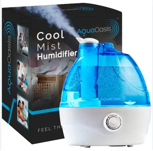 Aquaoasis™ Cool Mist Humidifier {2.2L Water Tank} Quiet Ultrasonic Humidifiers For Bedroom &Amp; Large Room - Adjustable -360° Rotation Nozzle, Auto-Shut Off, Humidifiers For Babies Nursery &Amp; W...