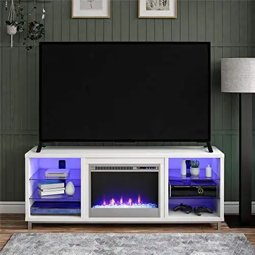 Ameriwood Home Fireplace Tv Stand For Tvs Up To 70&Quot;