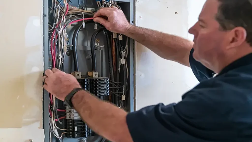 Electrician Rewiring Panel: 80 Amp Wire Size. 